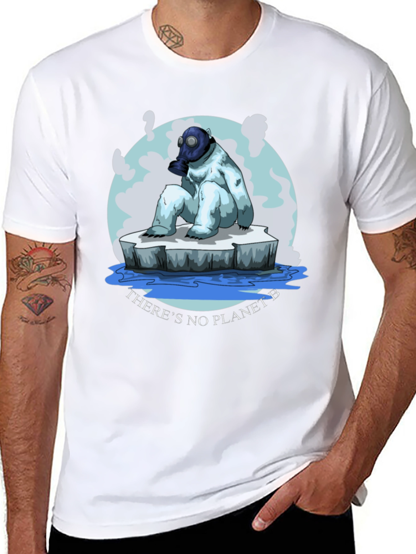 Eco-Aware T-Shirt: Polar Bear Gas Mask