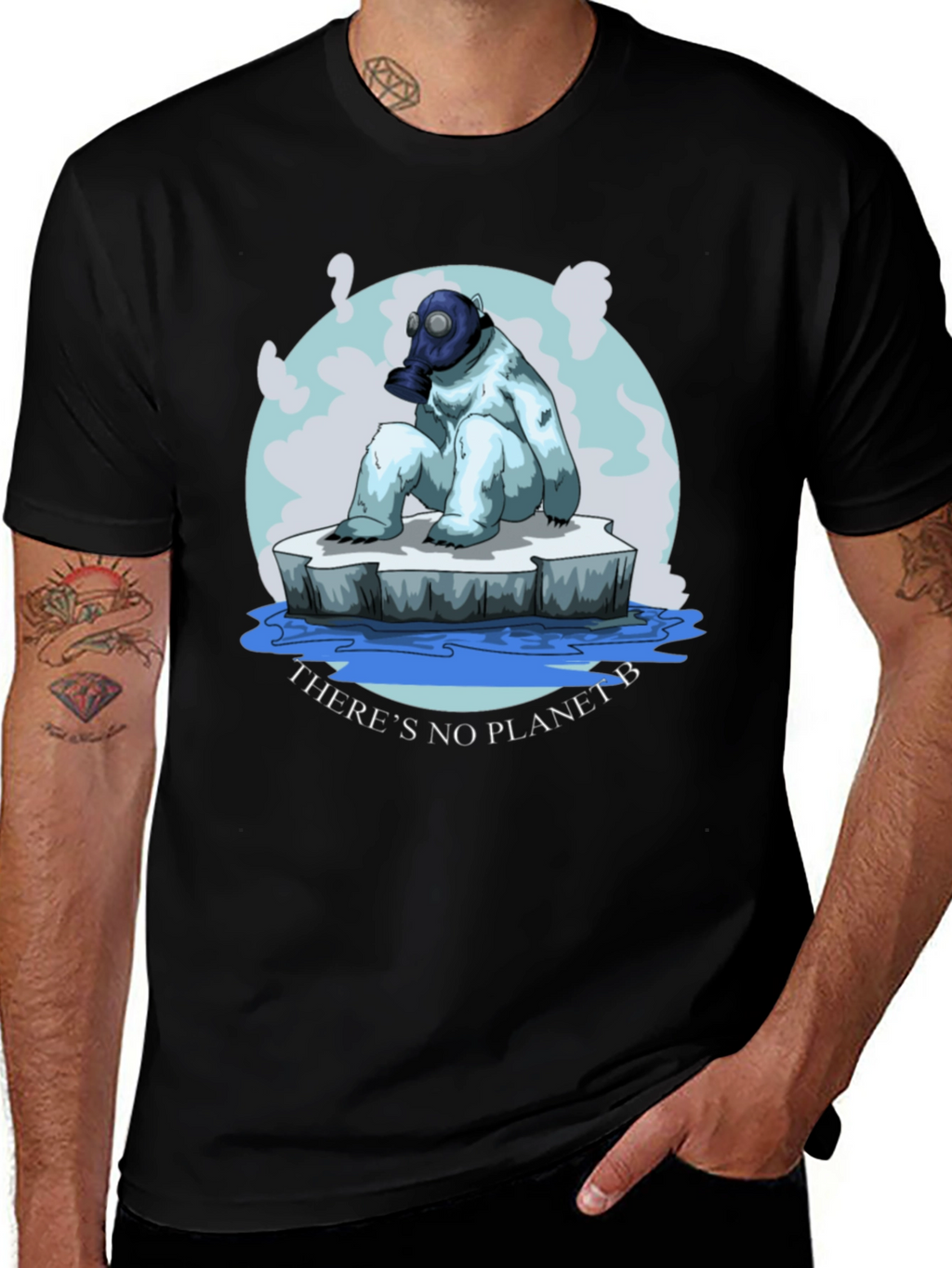 Eco-Aware T-Shirt: Polar Bear Gas Mask