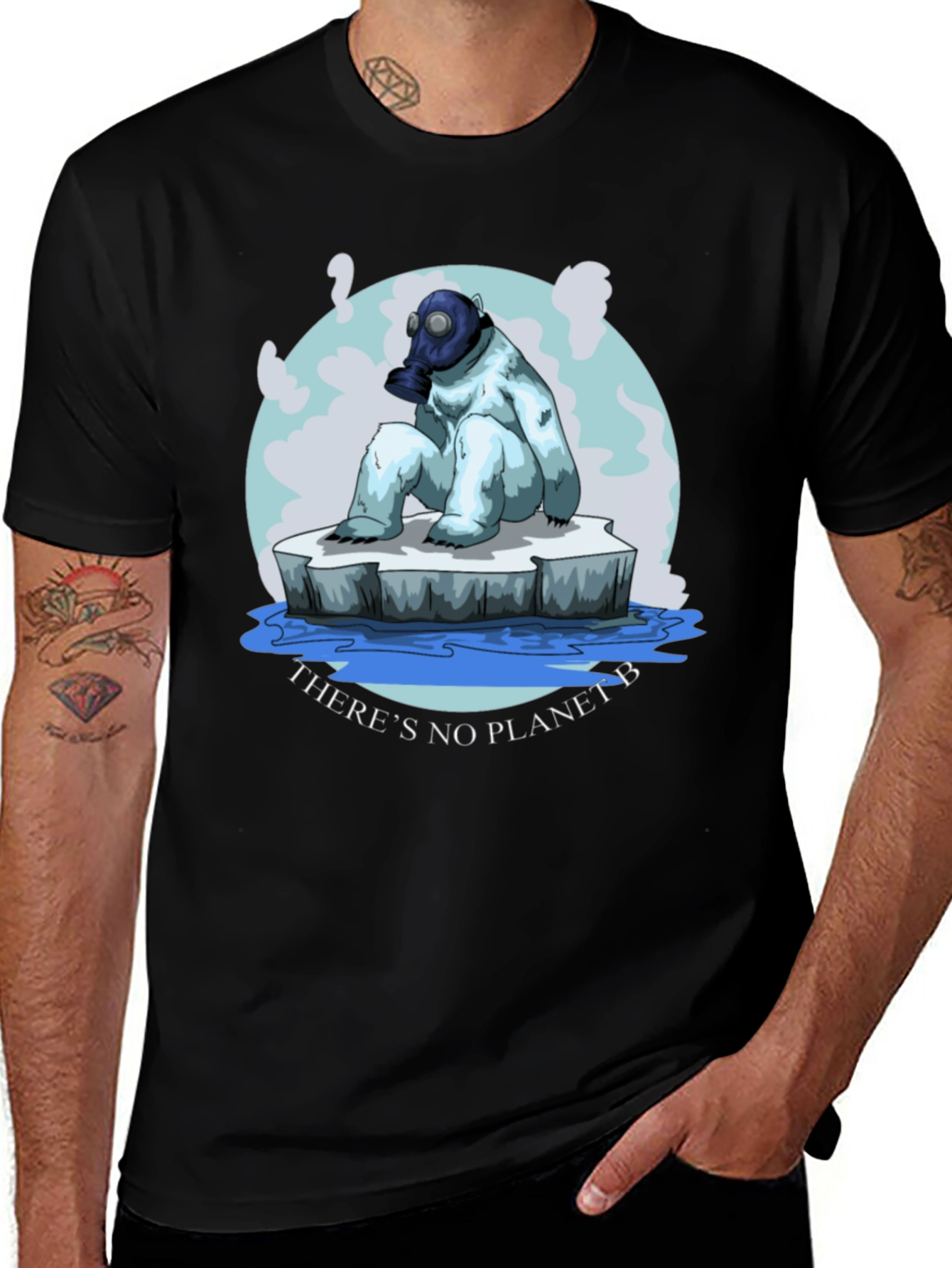 Eco-Aware T-Shirt: Polar Bear Gas Mask