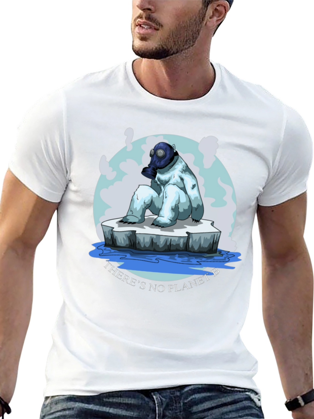 Eco-Aware T-Shirt: Polar Bear Gas Mask