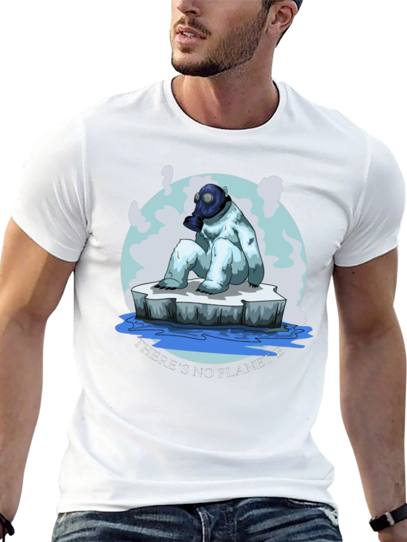 Eco-Aware T-Shirt: Polar Bear Gas Mask