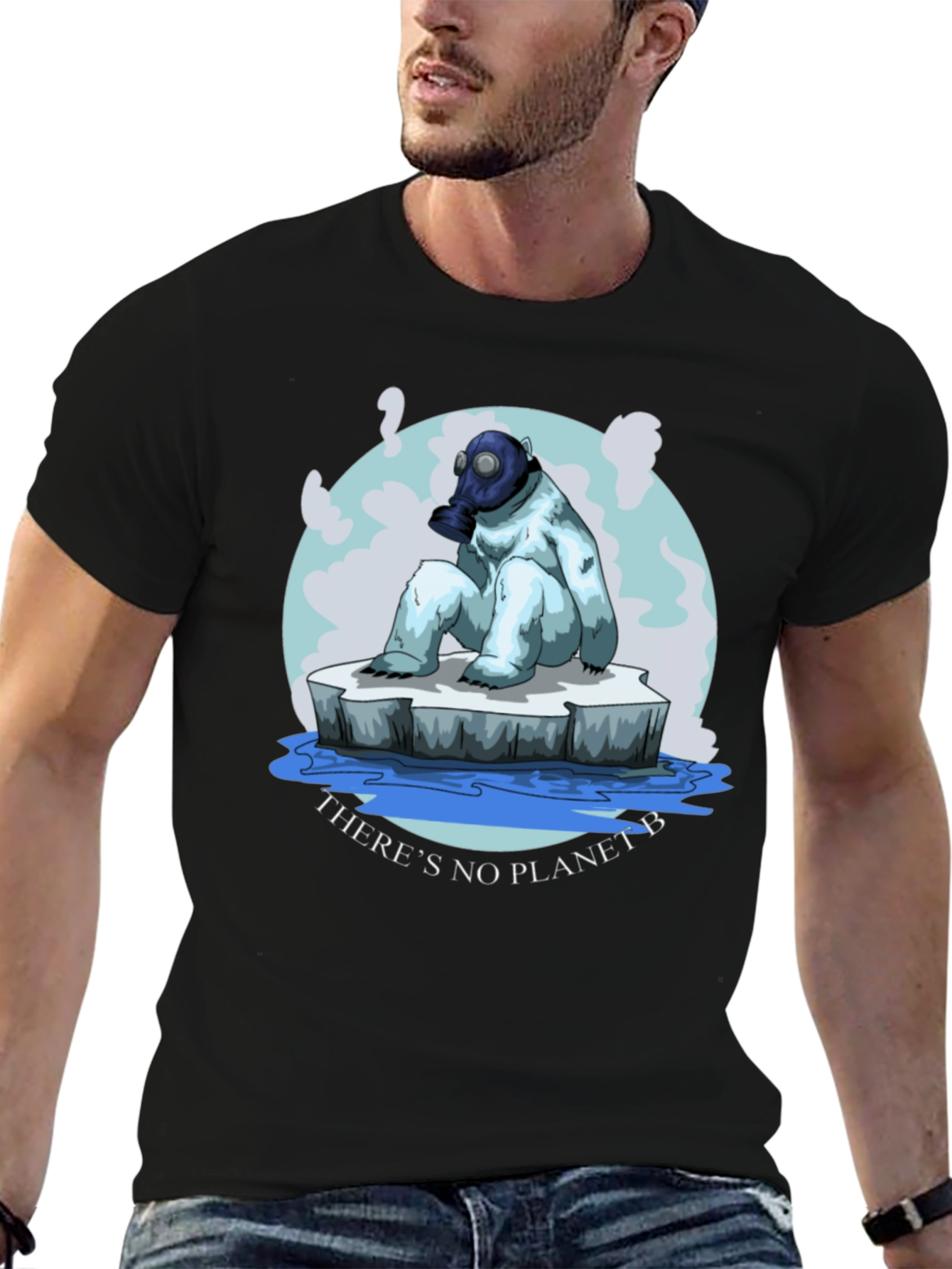 Eco-Aware T-Shirt: Polar Bear Gas Mask