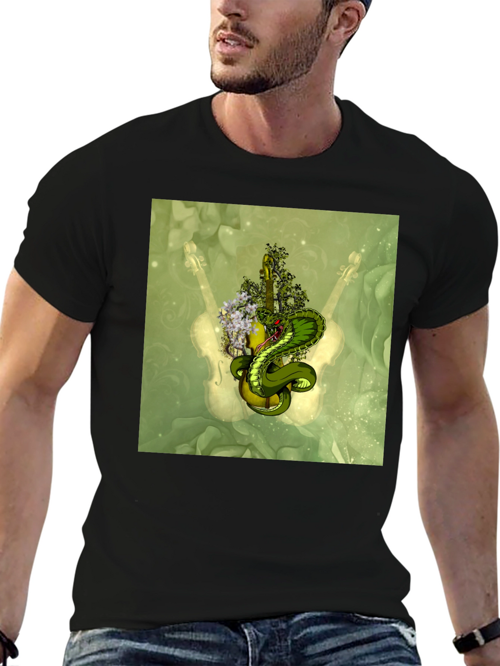 Cobra Guitar T-Shirt - Unique Musical Snake Tee