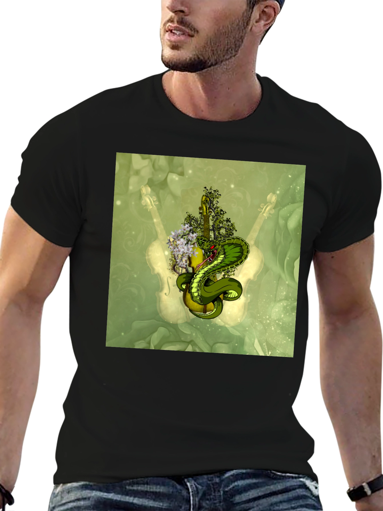 Cobra Guitar T-Shirt - Unique Musical Snake Tee