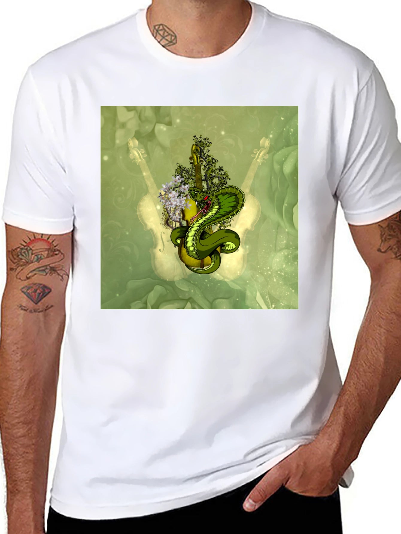Cobra Guitar T-Shirt - Unique Musical Snake Tee