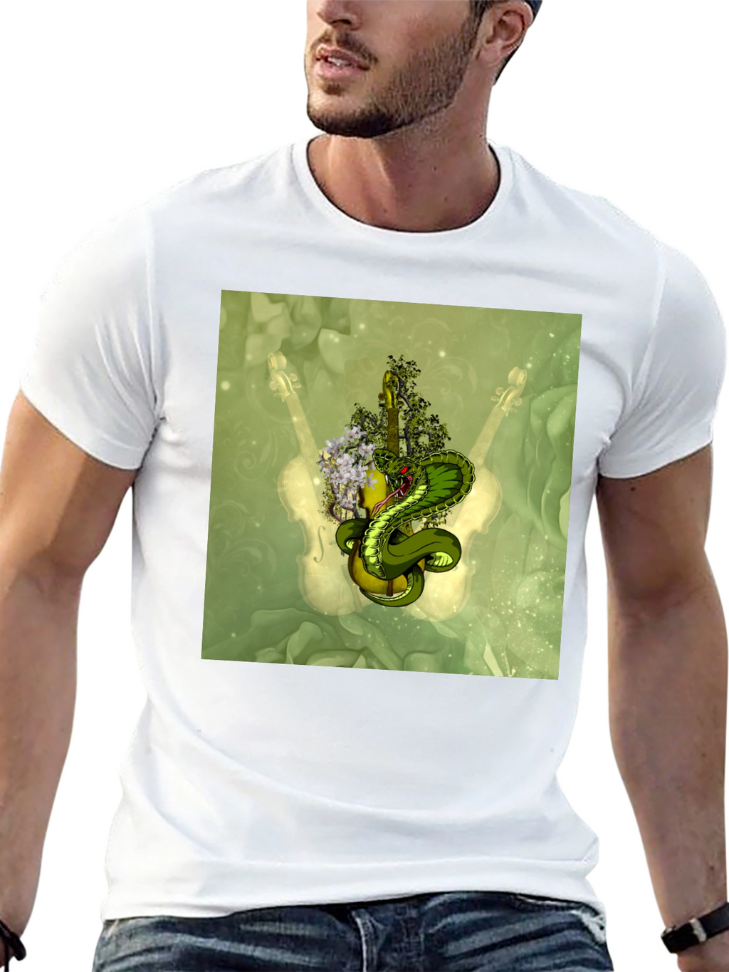 Cobra Guitar T-Shirt - Unique Musical Snake Tee