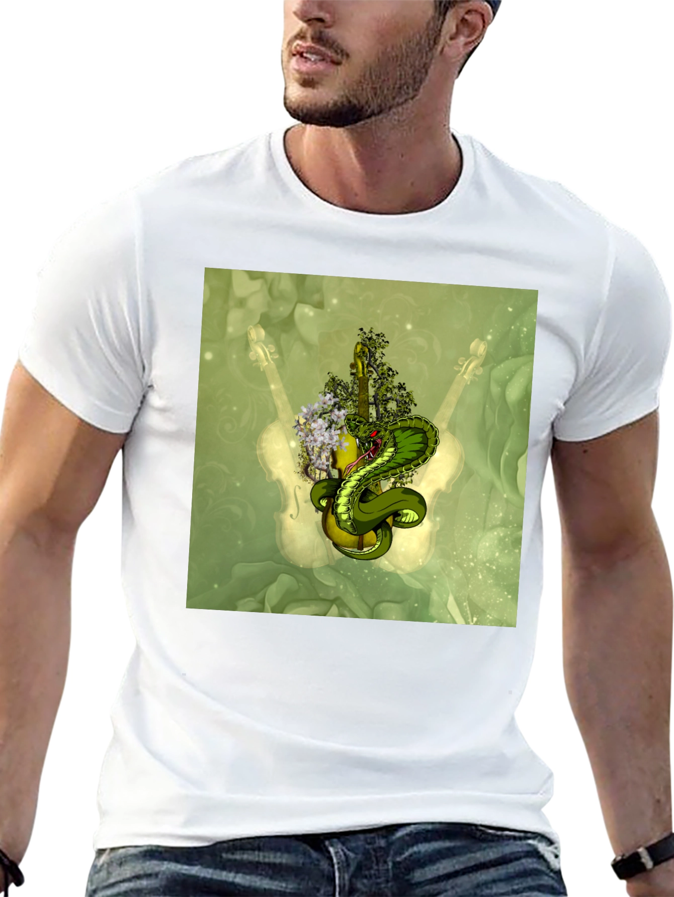 Cobra Guitar T-Shirt - Unique Musical Snake Tee