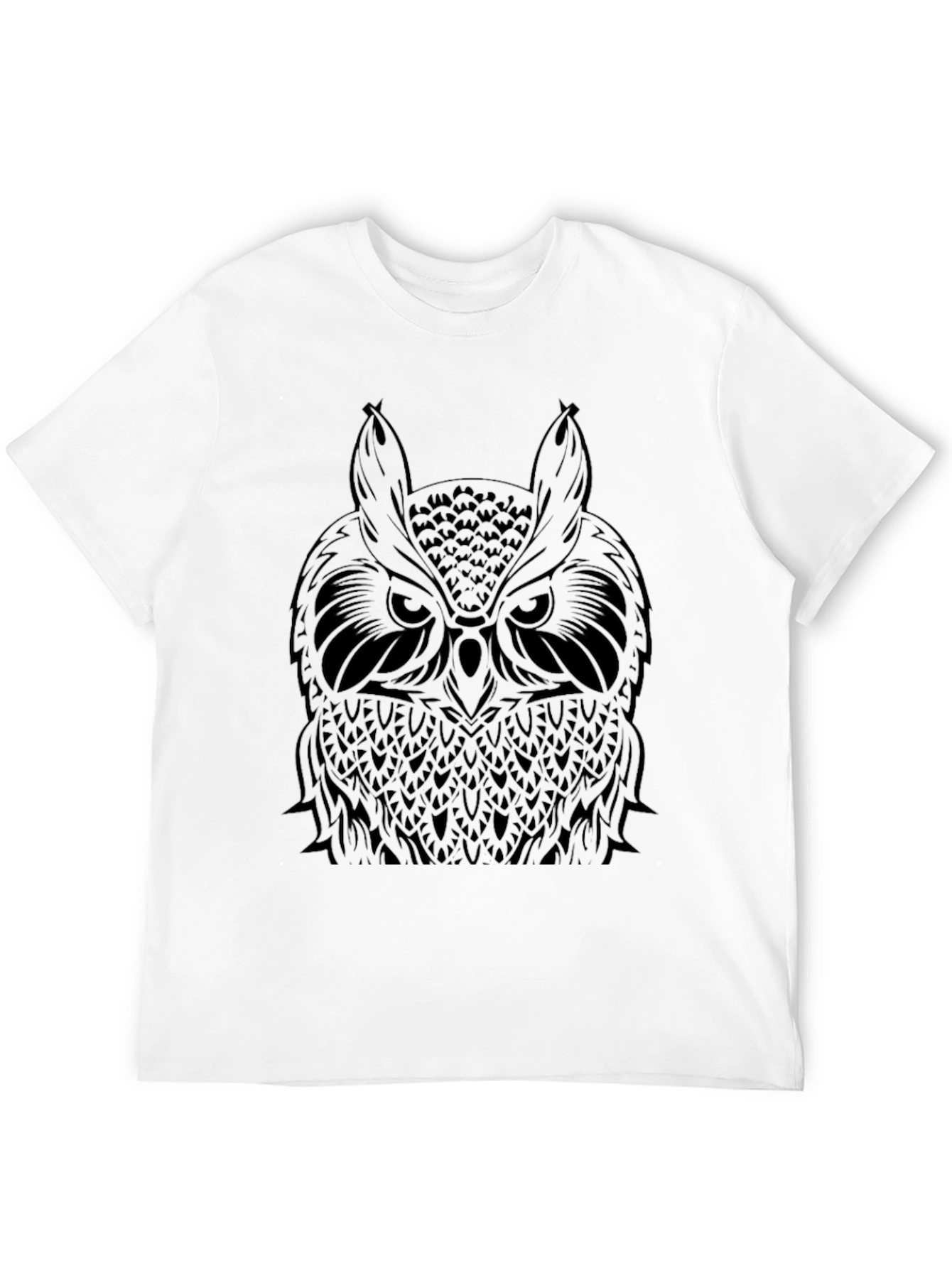 Black Owl Graphic Print Mens T-Shirt