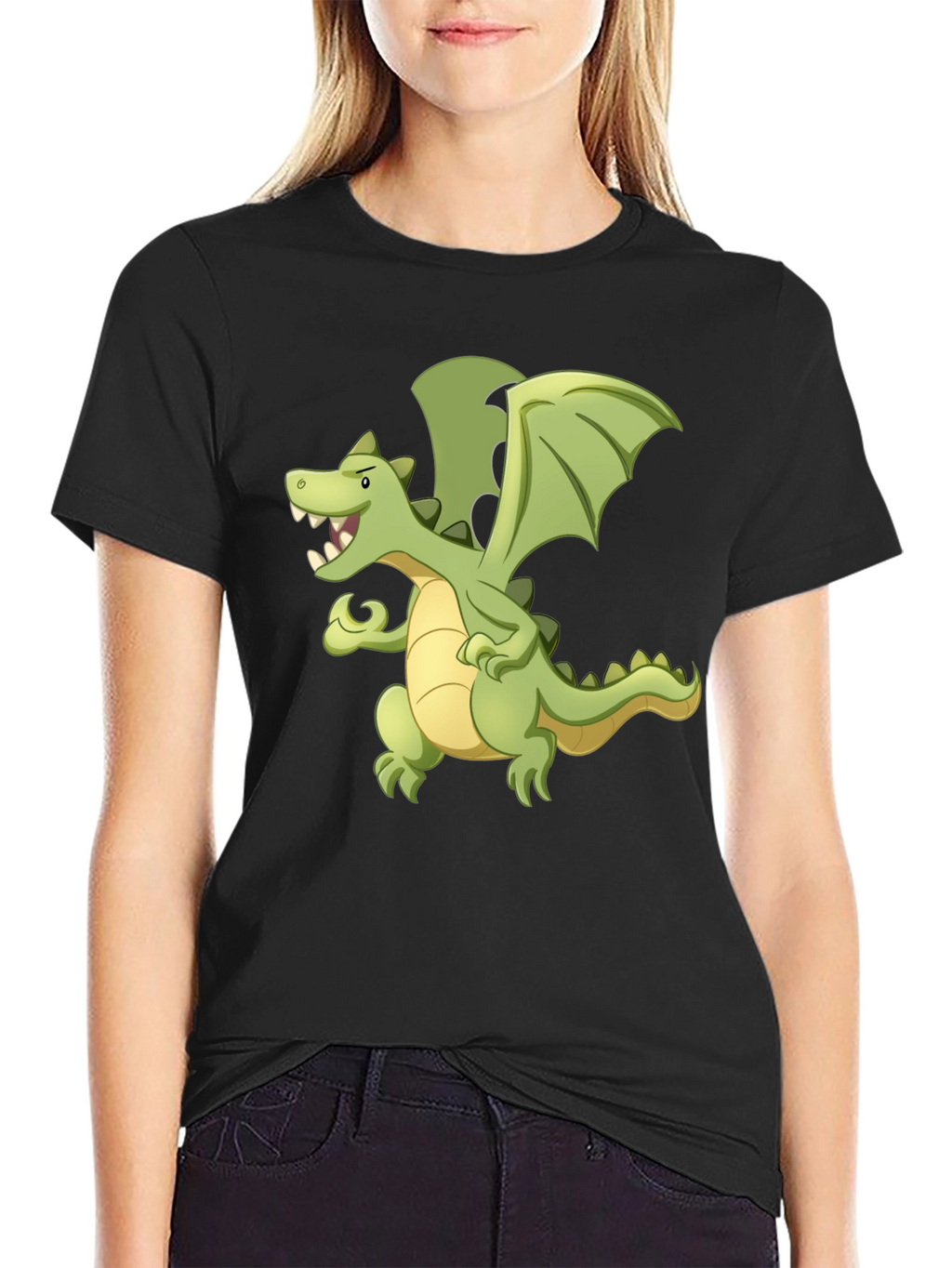 Dragon Graphic Tee - Black Cotton T-Shirt