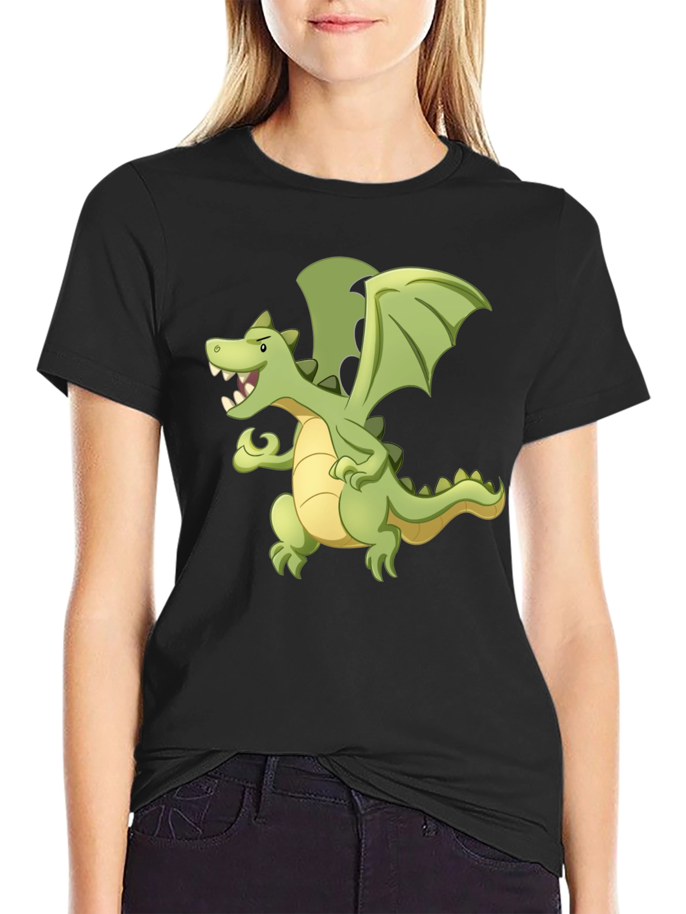 Dragon Graphic Tee - Black Cotton T-Shirt