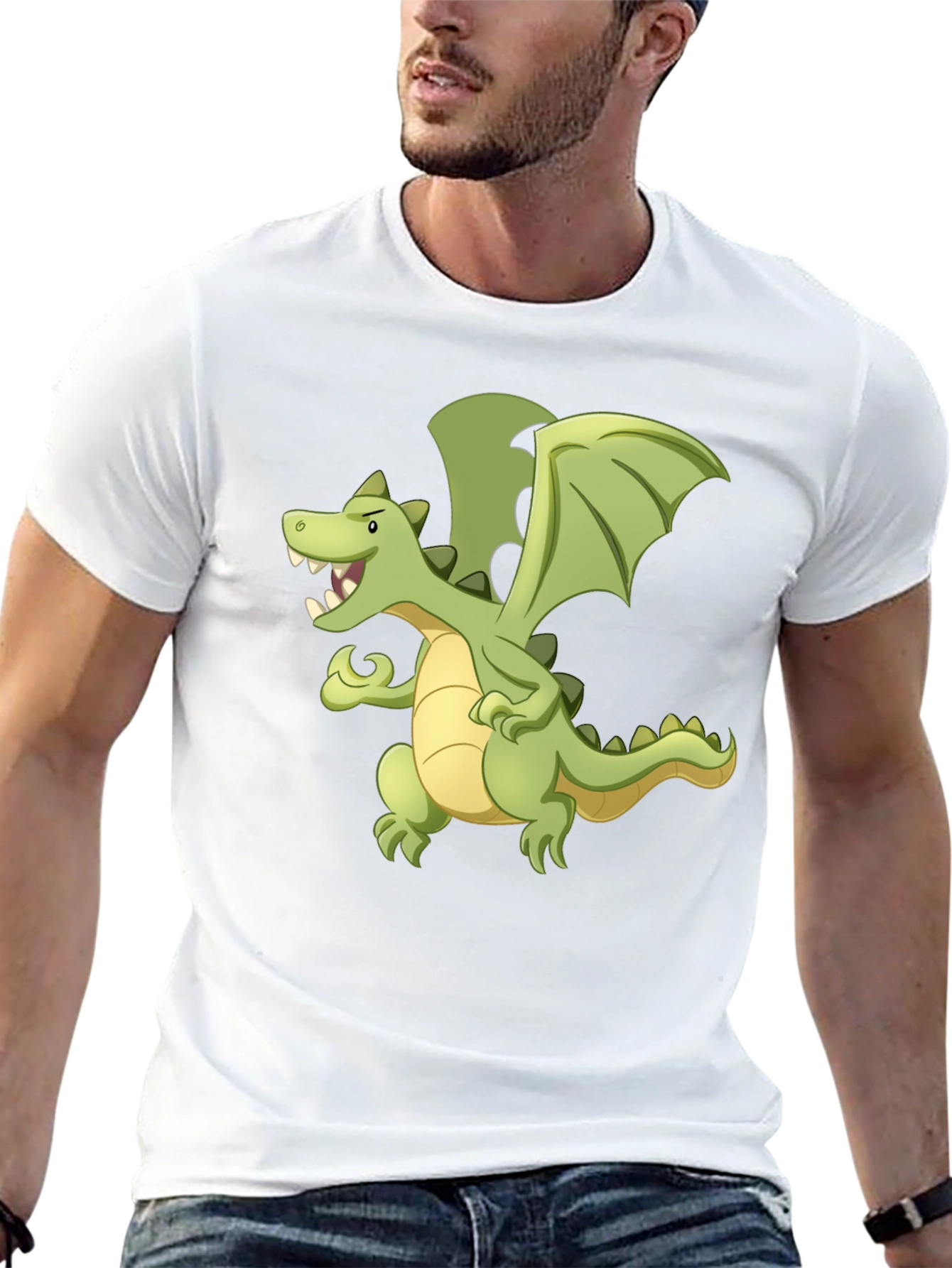 Dragon Graphic Tee - Black Cotton T-Shirt