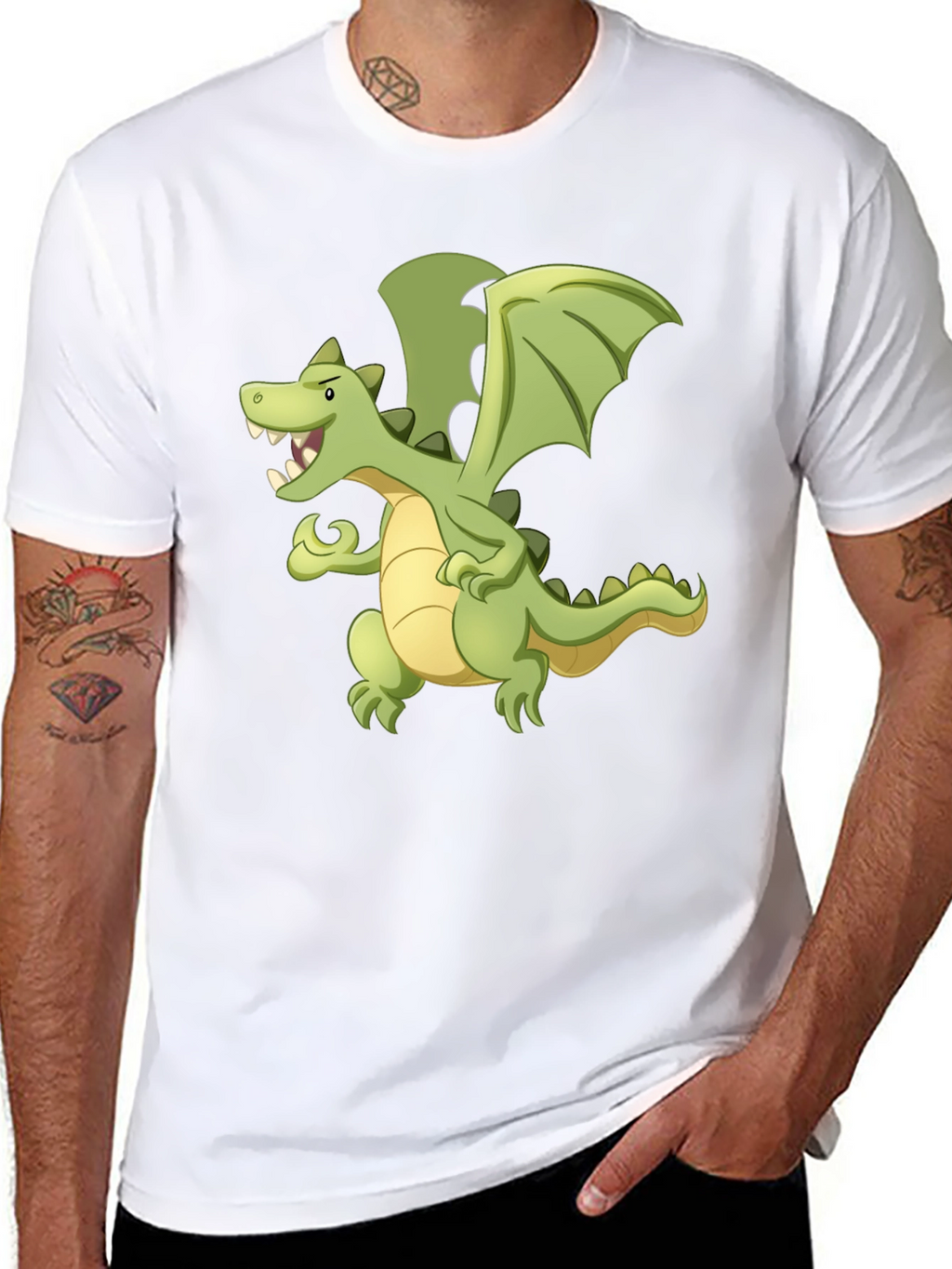 Dragon Graphic Tee - Black Cotton T-Shirt