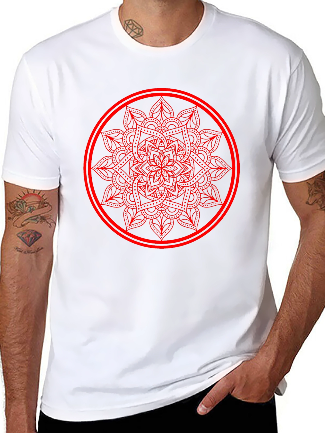 Mandala Circle Graphic Tee - Casual Comfort
