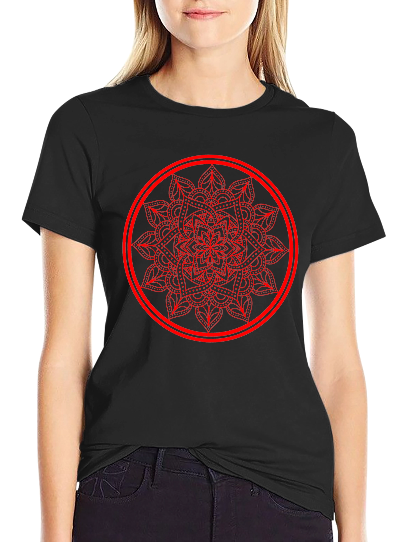 Mandala Circle Graphic Tee - Casual Comfort