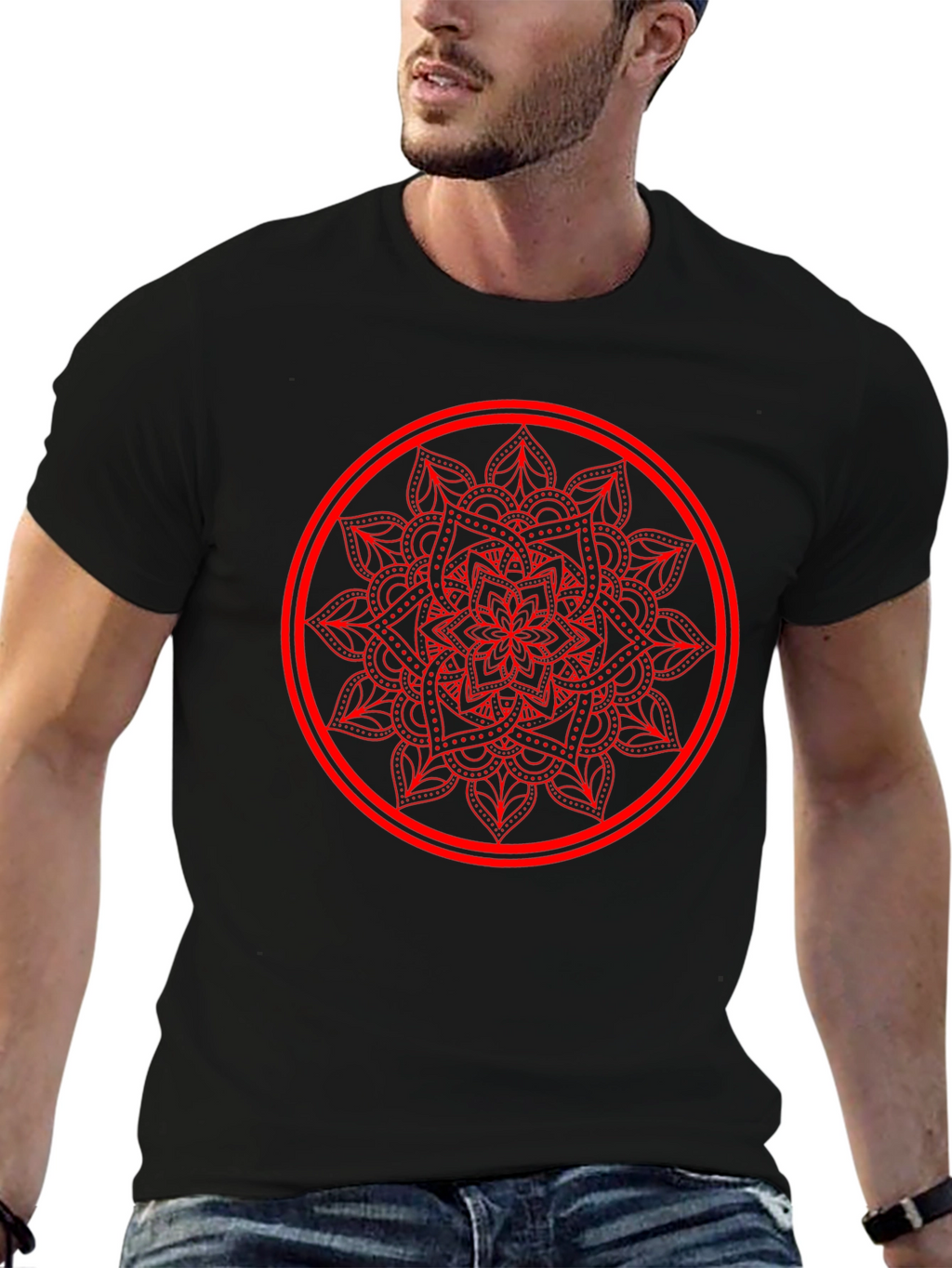 Mandala Circle Graphic Tee - Casual Comfort