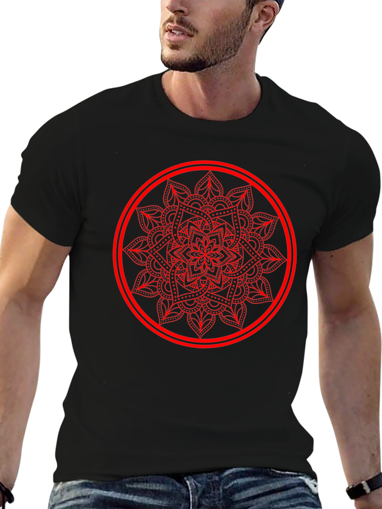 Mandala Circle Graphic Tee - Casual Comfort
