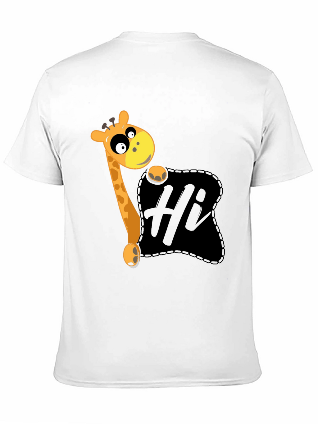 Hi Giraffe Graphic Tee - Black Cotton T-Shirt