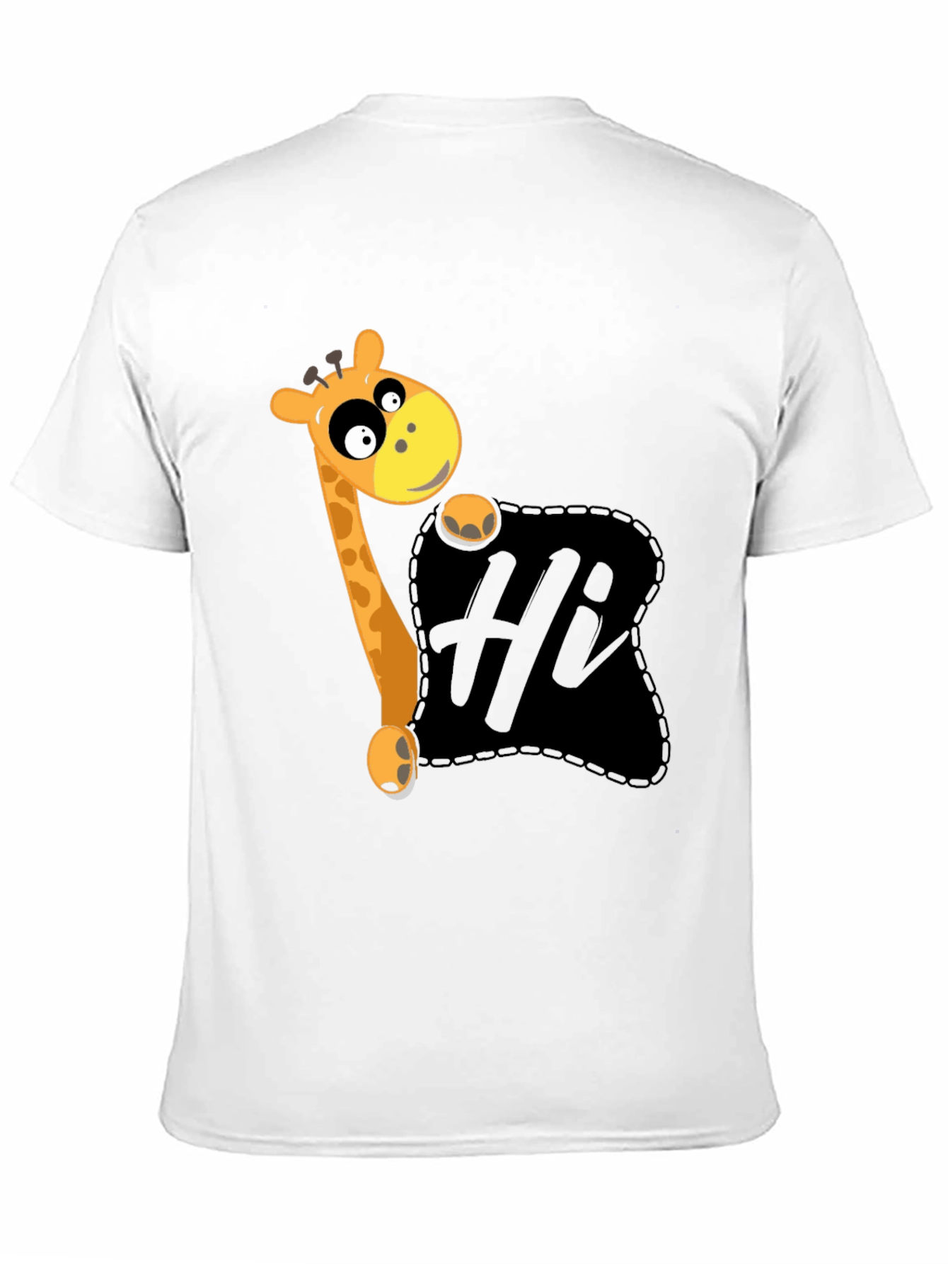 Hi Giraffe Graphic Tee - Black Cotton T-Shirt