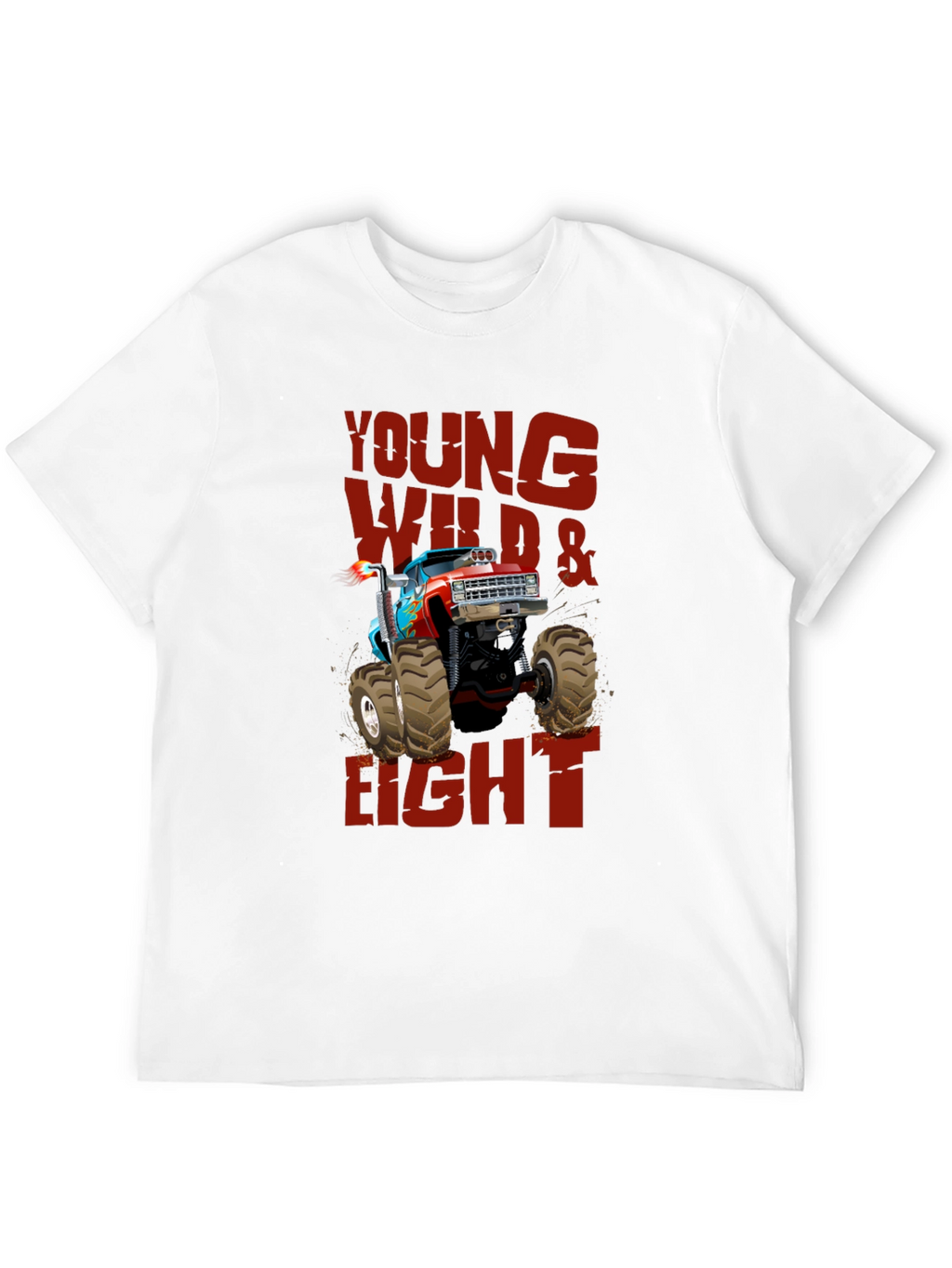 Young Wild & Eight Monster Truck Graphic T-Shirt