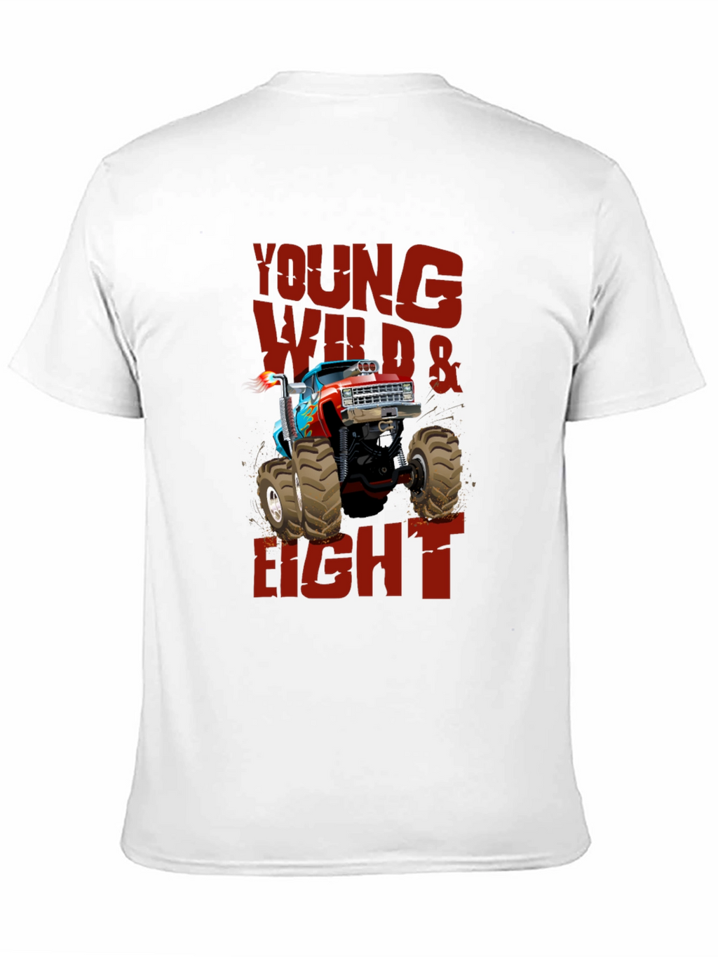 Young Wild & Eight Monster Truck Graphic T-Shirt