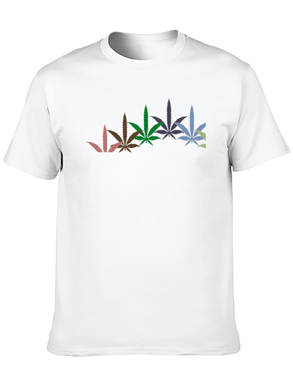 Cool Graphic Black T-Shirt with Weed Leaves