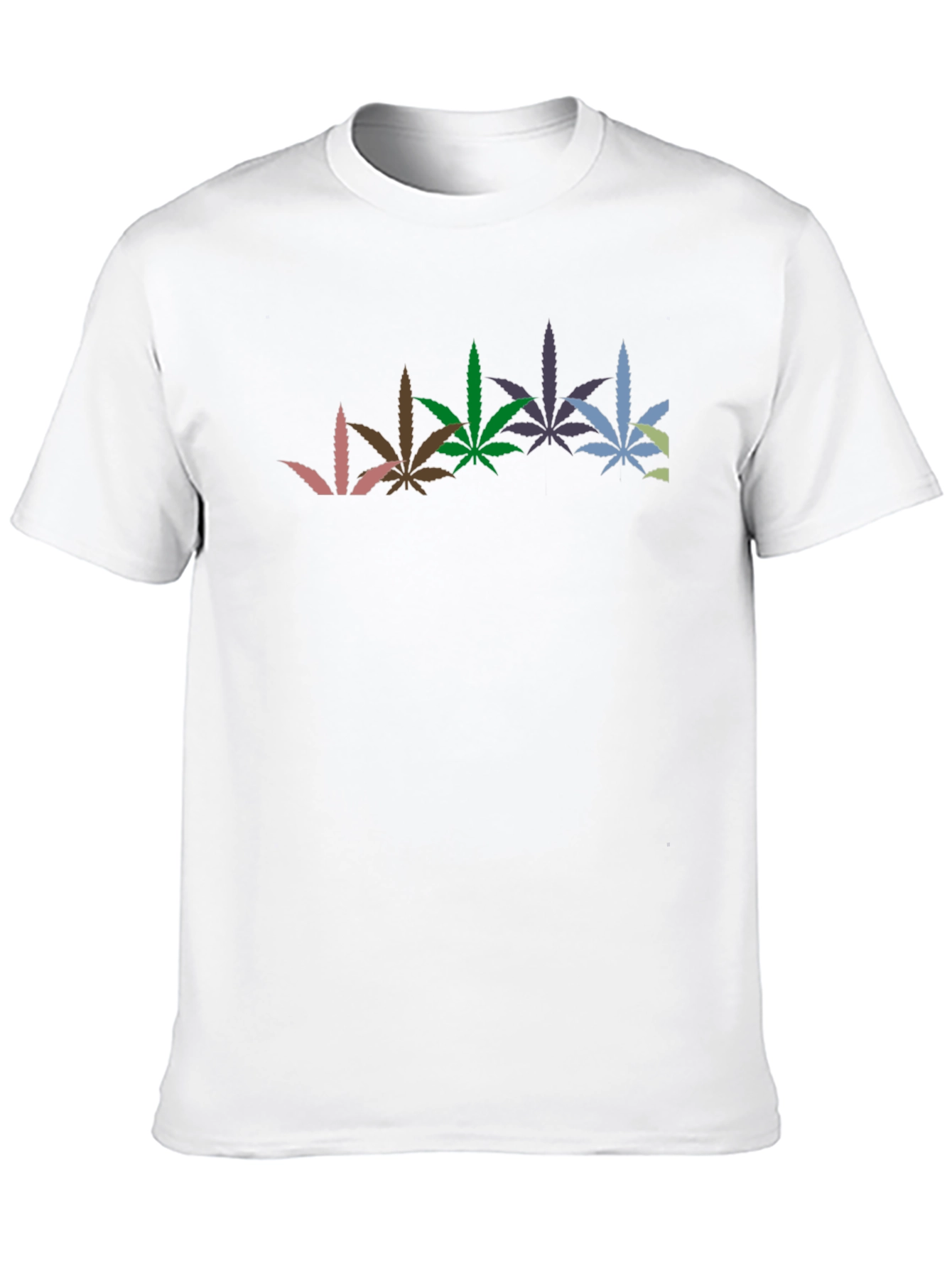 Cool Graphic Black T-Shirt with Weed Leaves