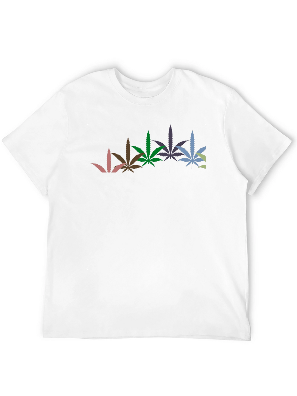 Cool Graphic Black T-Shirt with Weed Leaves