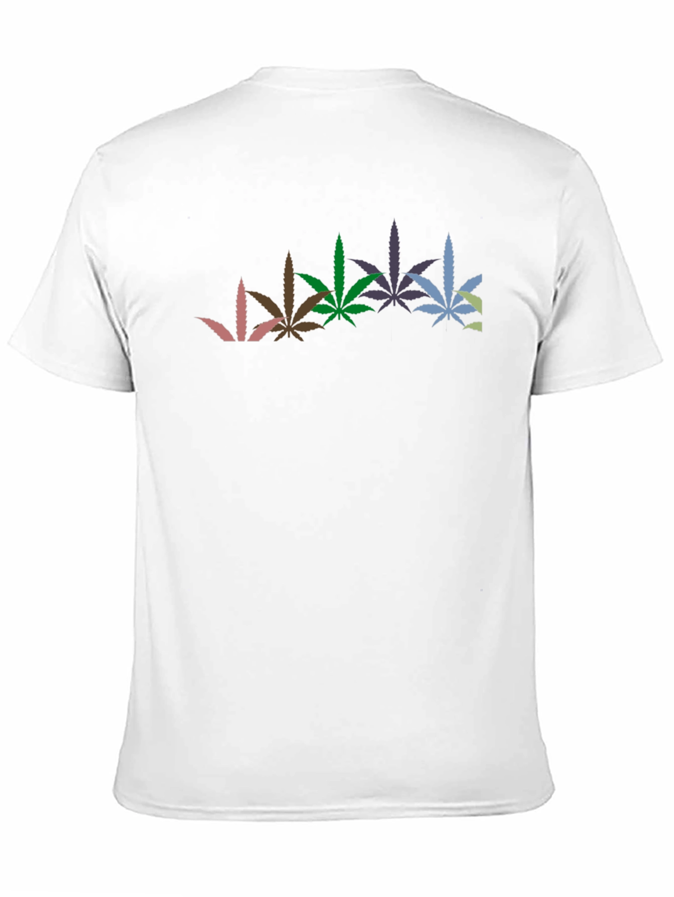 Cool Graphic Black T-Shirt with Weed Leaves