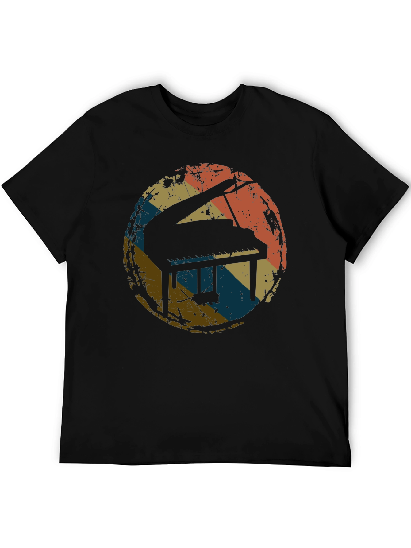 Retro Piano Graphic Tee - Vintage Music T-Shirt