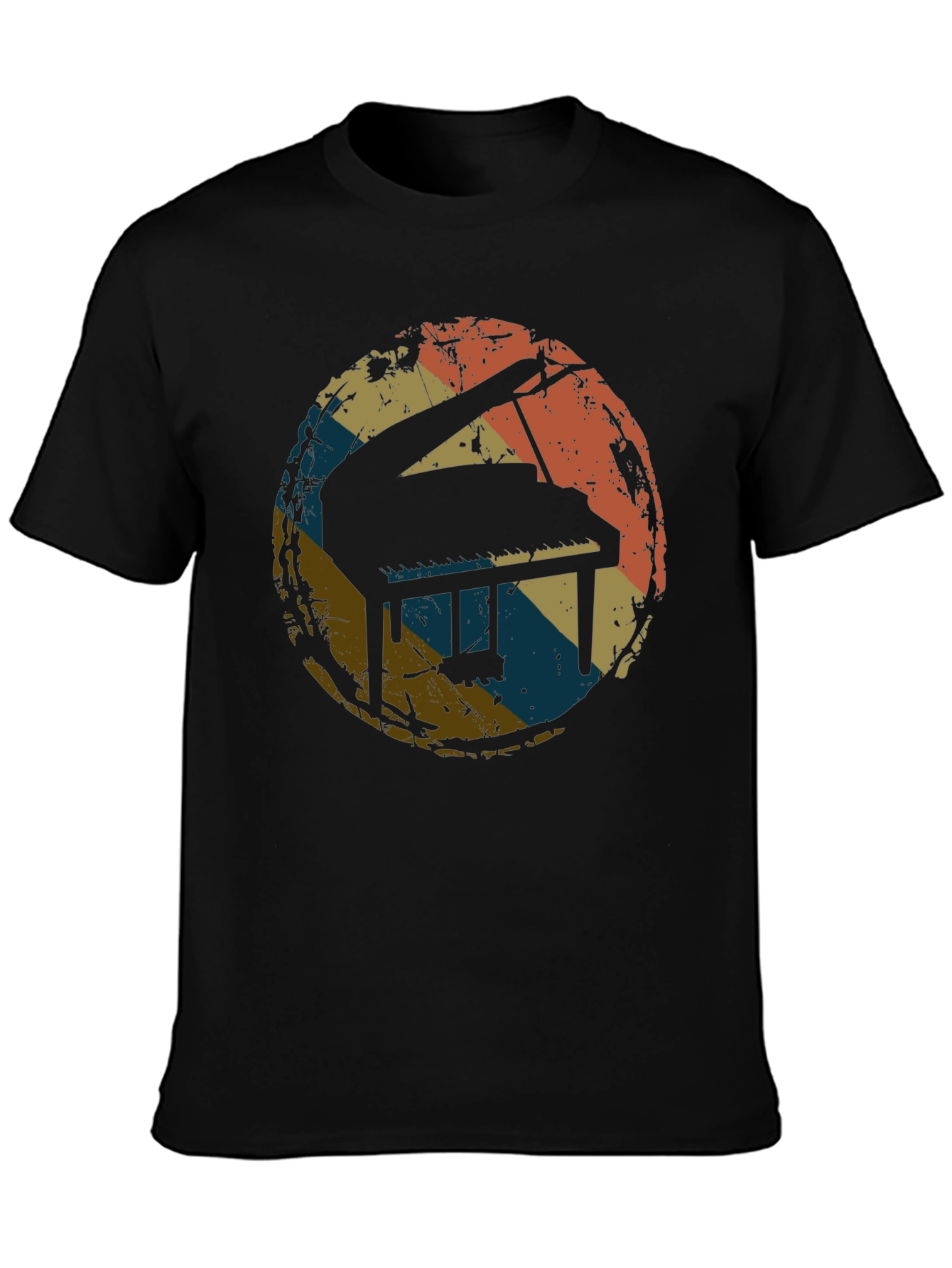 Retro Piano Graphic Tee - Vintage Music T-Shirt