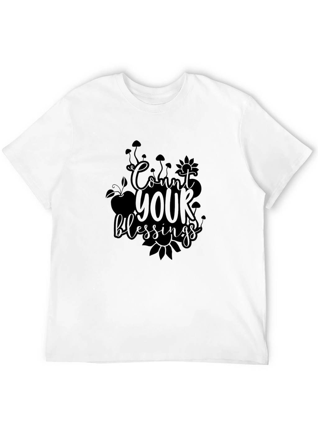 Count Your Blessings Black Graphic Tee