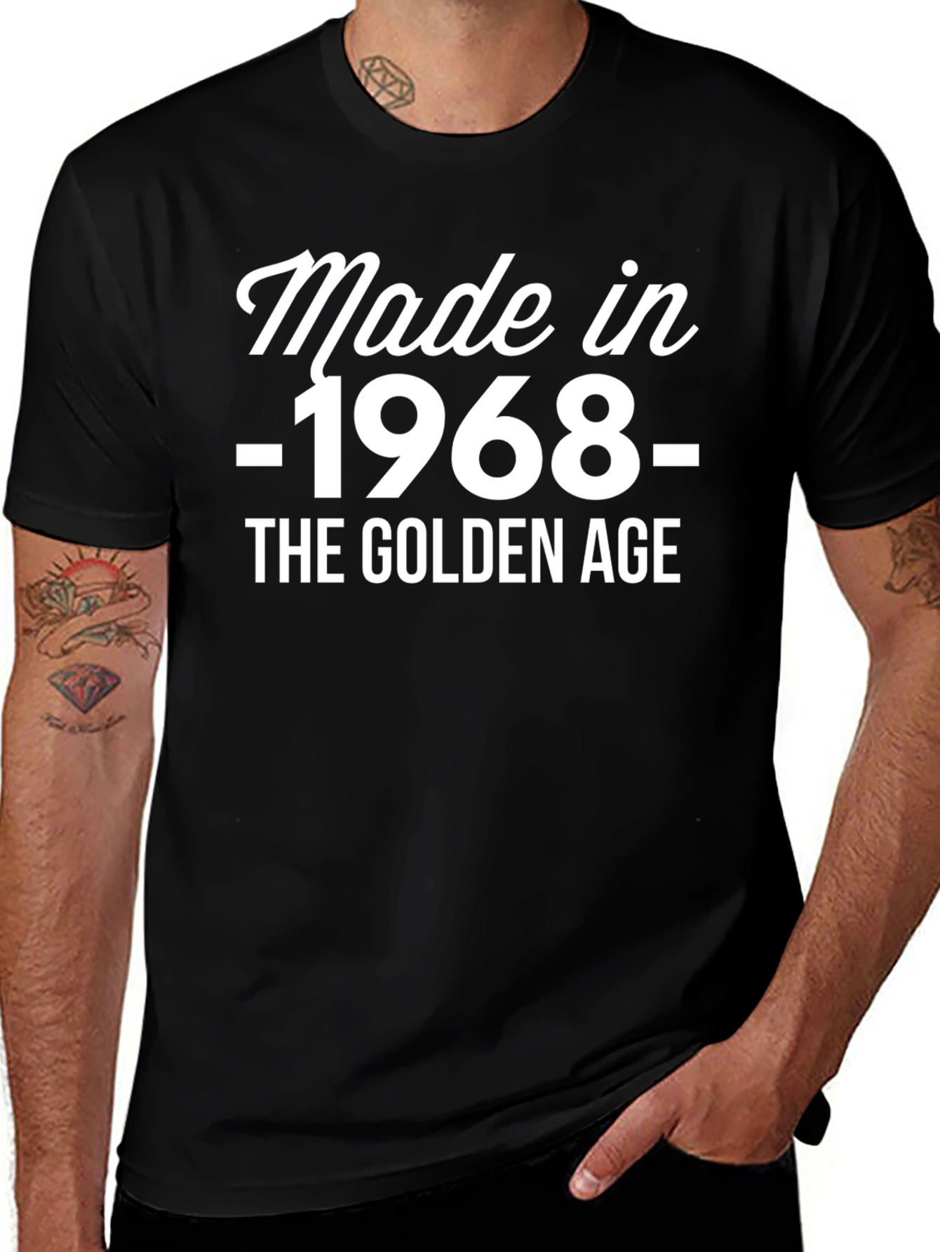 Made in 1968 Golden Age Black T-Shirt