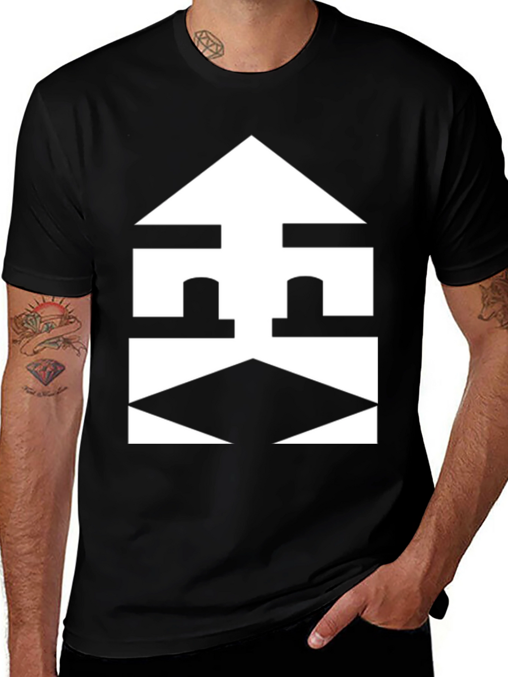 Abstract Geometric Graphic Tee - Modern Design Shirt