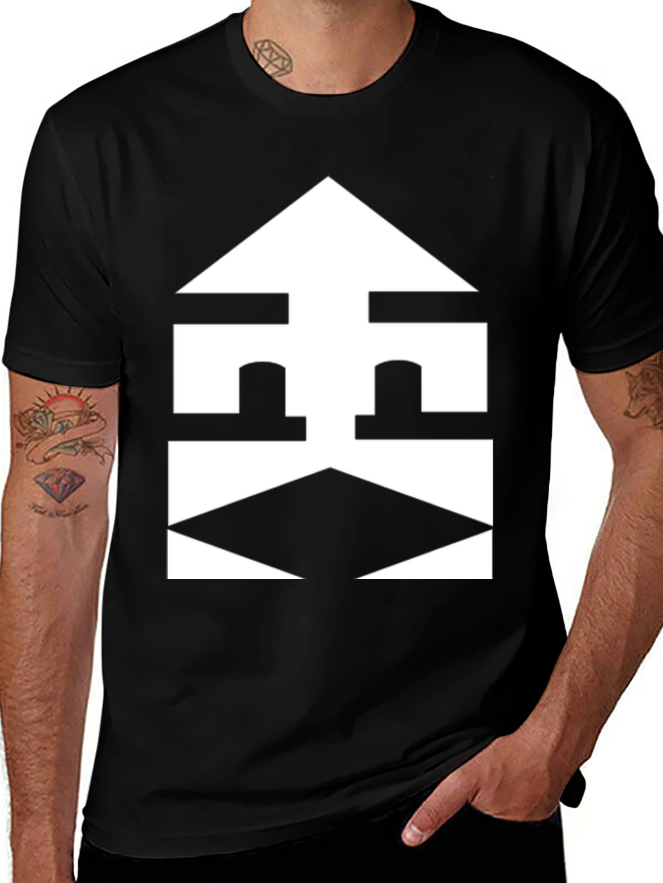 Abstract Geometric Graphic Tee - Modern Design Shirt