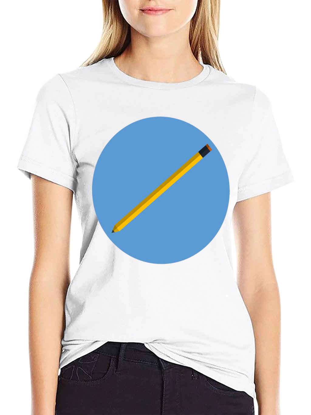 Pencil Graphic Black T-Shirt - Artistic Design