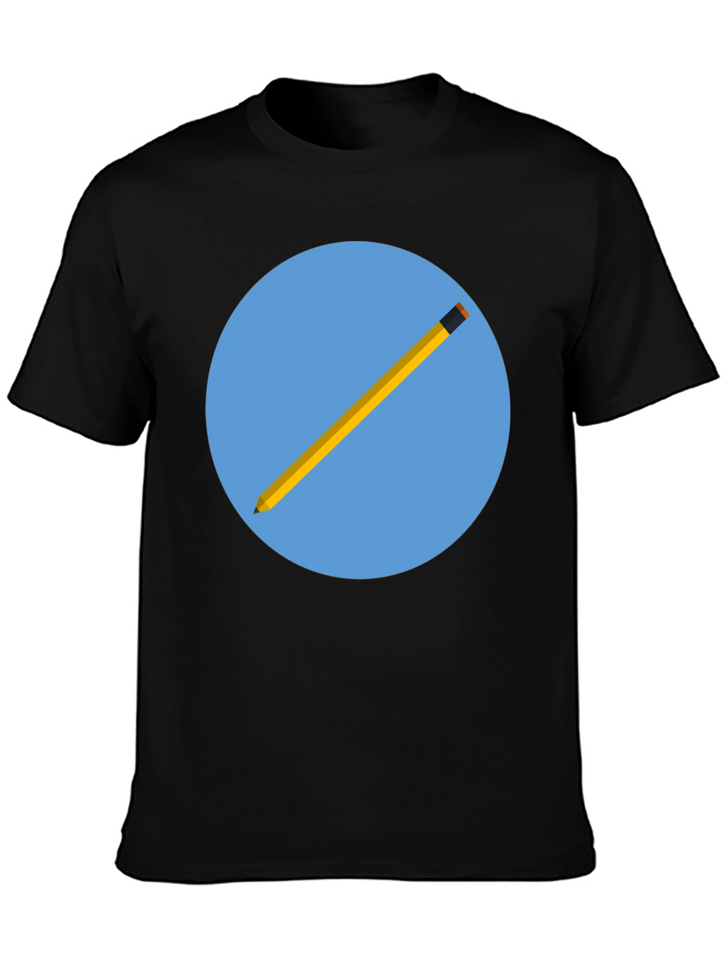 Pencil Graphic Black T-Shirt - Artistic Design