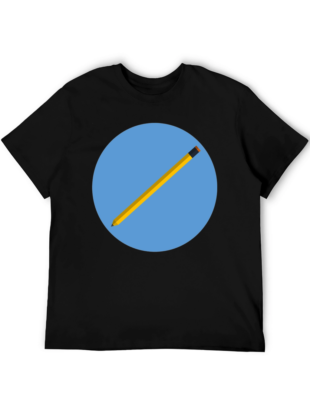 Pencil Graphic Black T-Shirt - Artistic Design