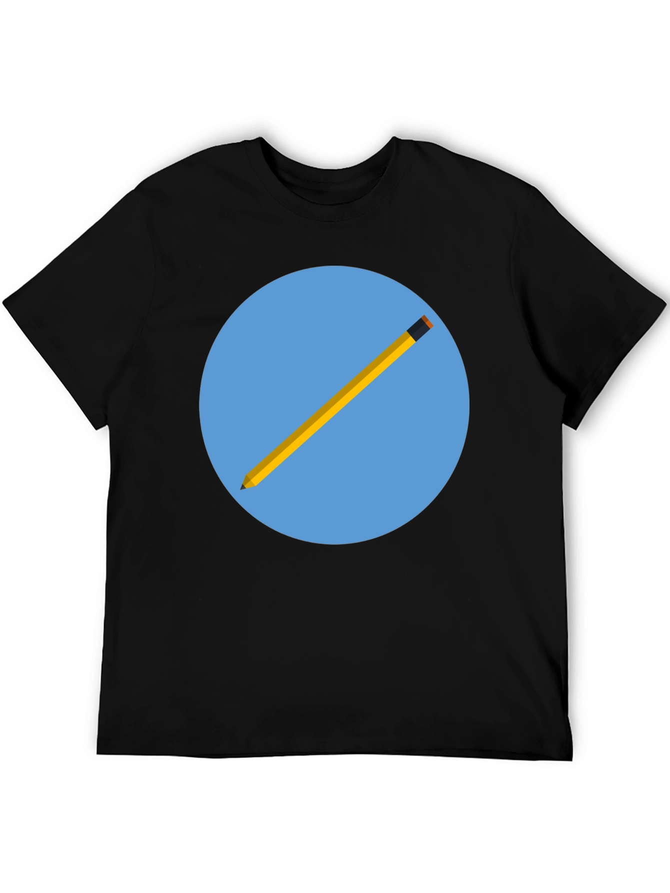 Pencil Graphic Black T-Shirt - Artistic Design