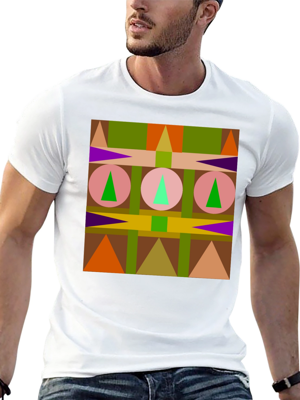 Geometric Pattern Black T-Shirt