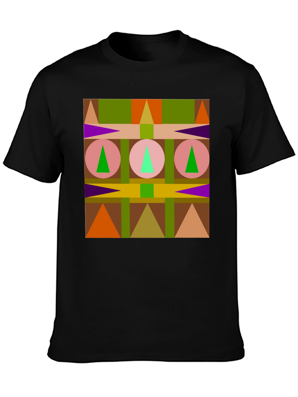 Geometric Pattern Black T-Shirt