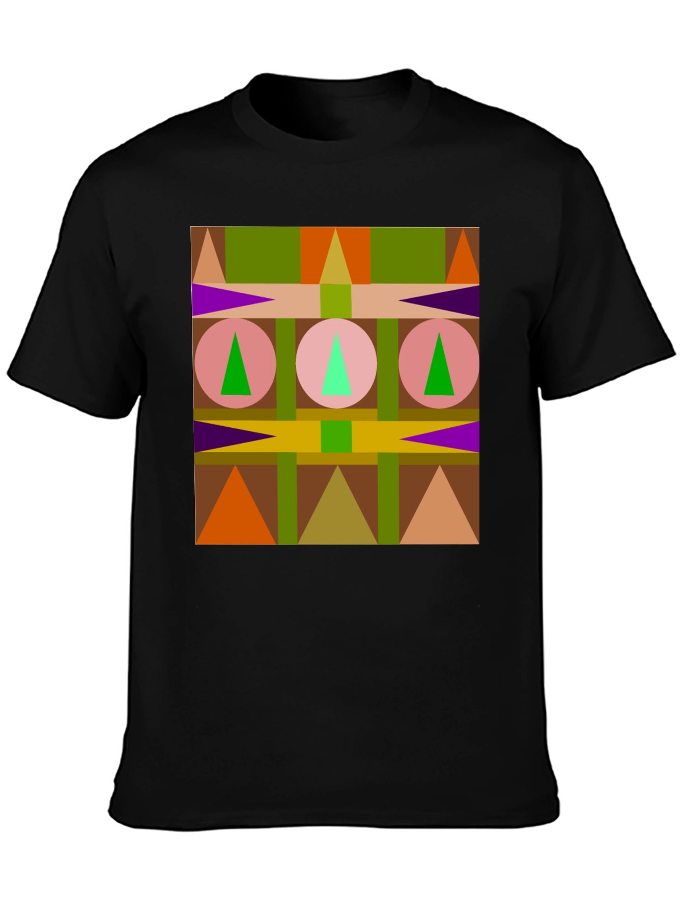 Geometric Pattern Black T-Shirt