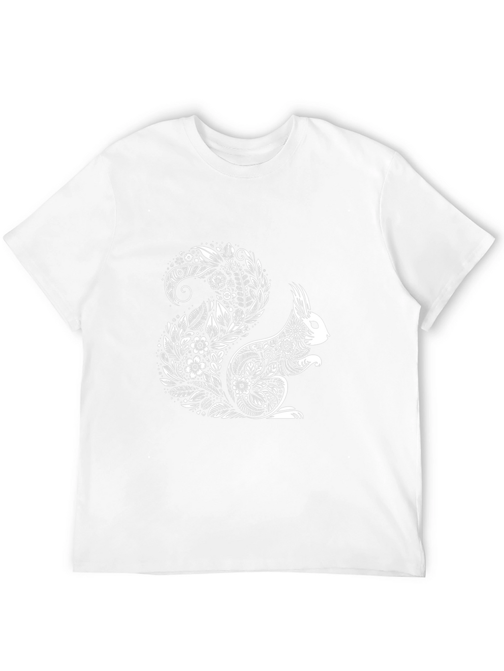 Floral Squirrel Graphic T-Shirt - Black