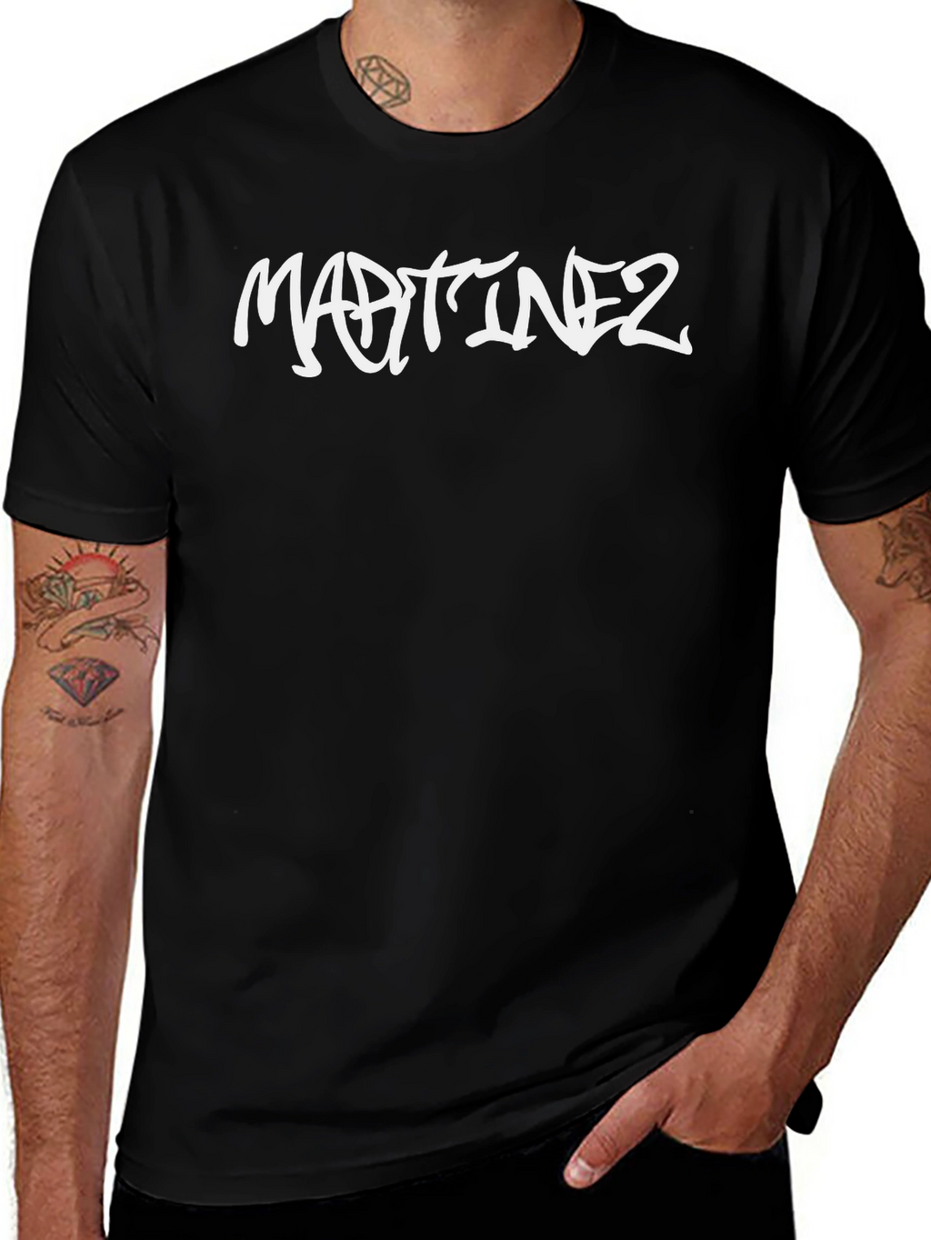 Martinez Graphic Tee - Black Casual T-Shirt