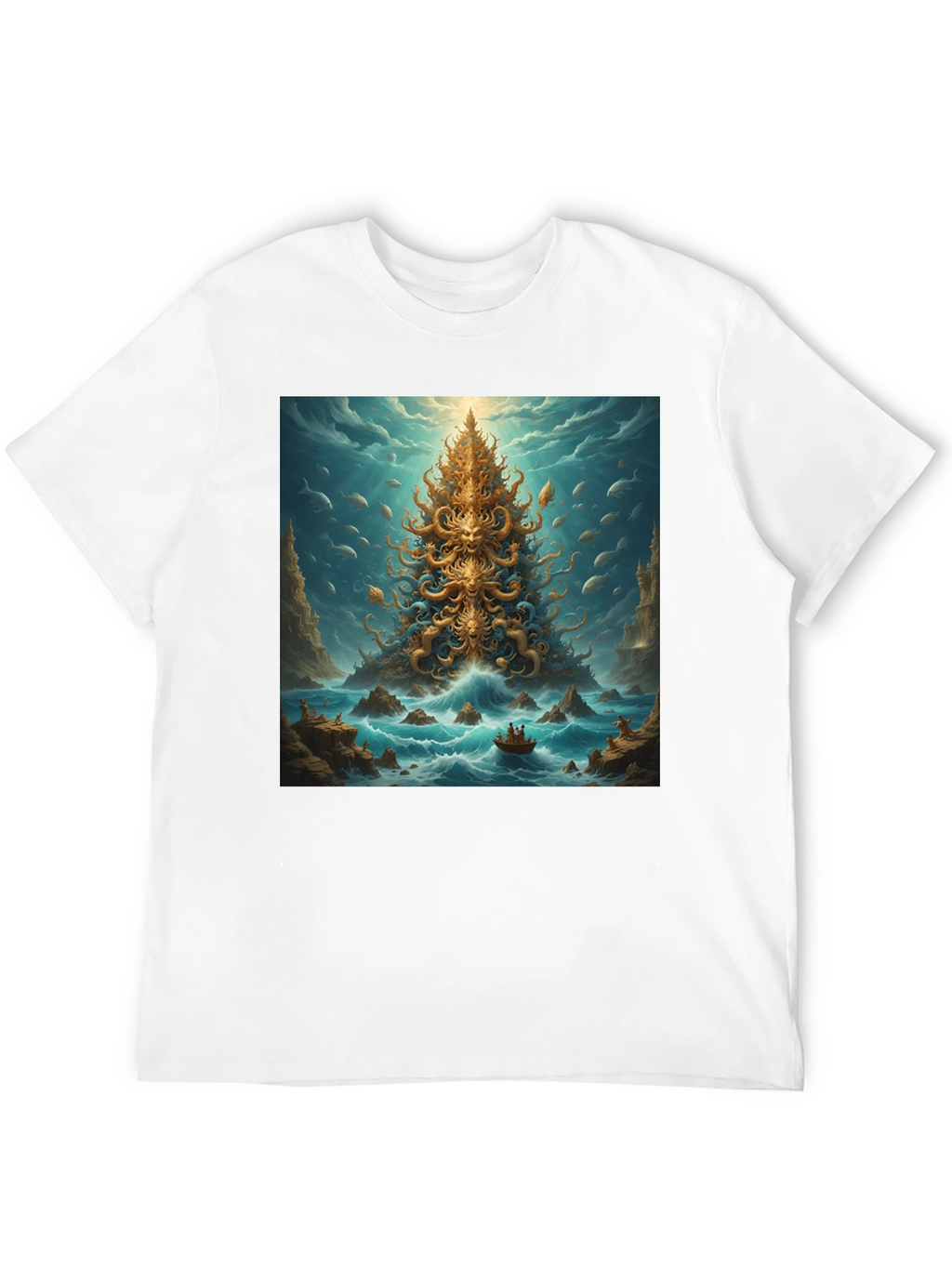 Tentacle Tree Island Graphic Tee - Unique Art Shirt