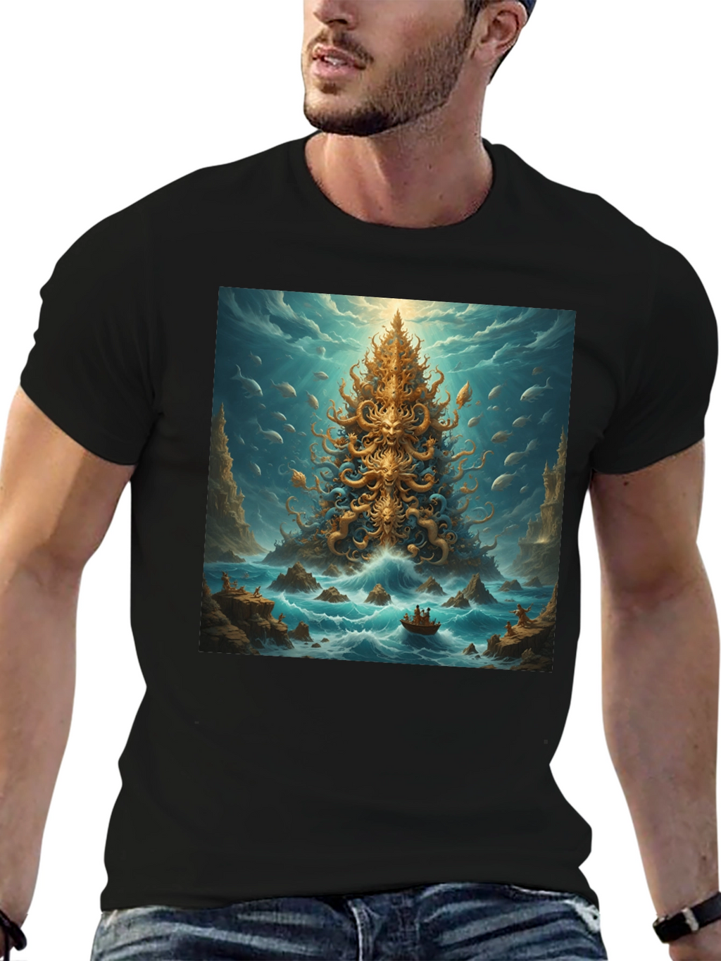 Tentacle Tree Island Graphic Tee - Unique Art Shirt