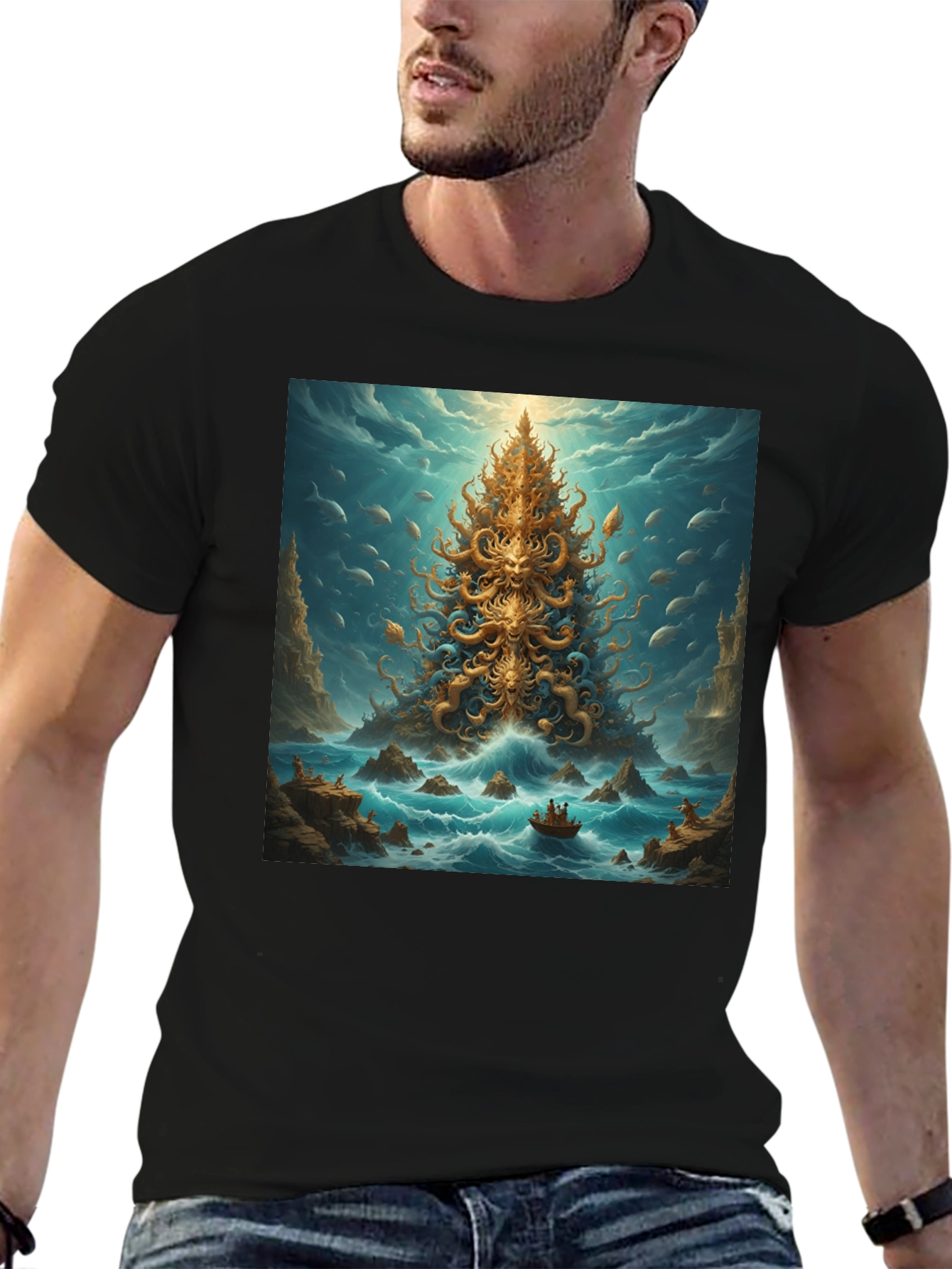 Tentacle Tree Island Graphic Tee - Unique Art Shirt