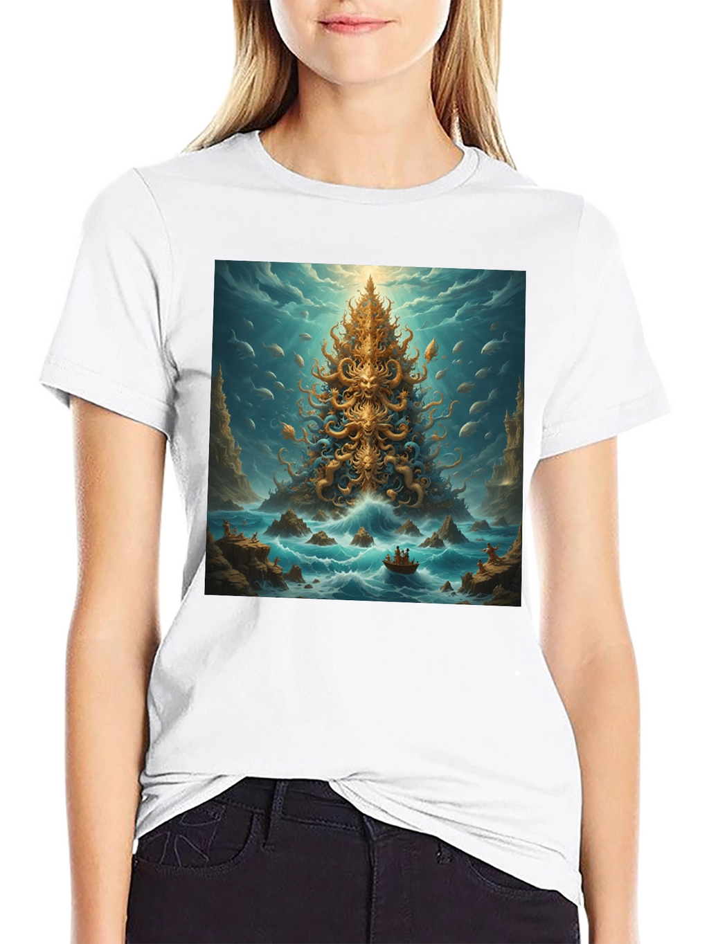 Tentacle Tree Island Graphic Tee - Unique Art Shirt