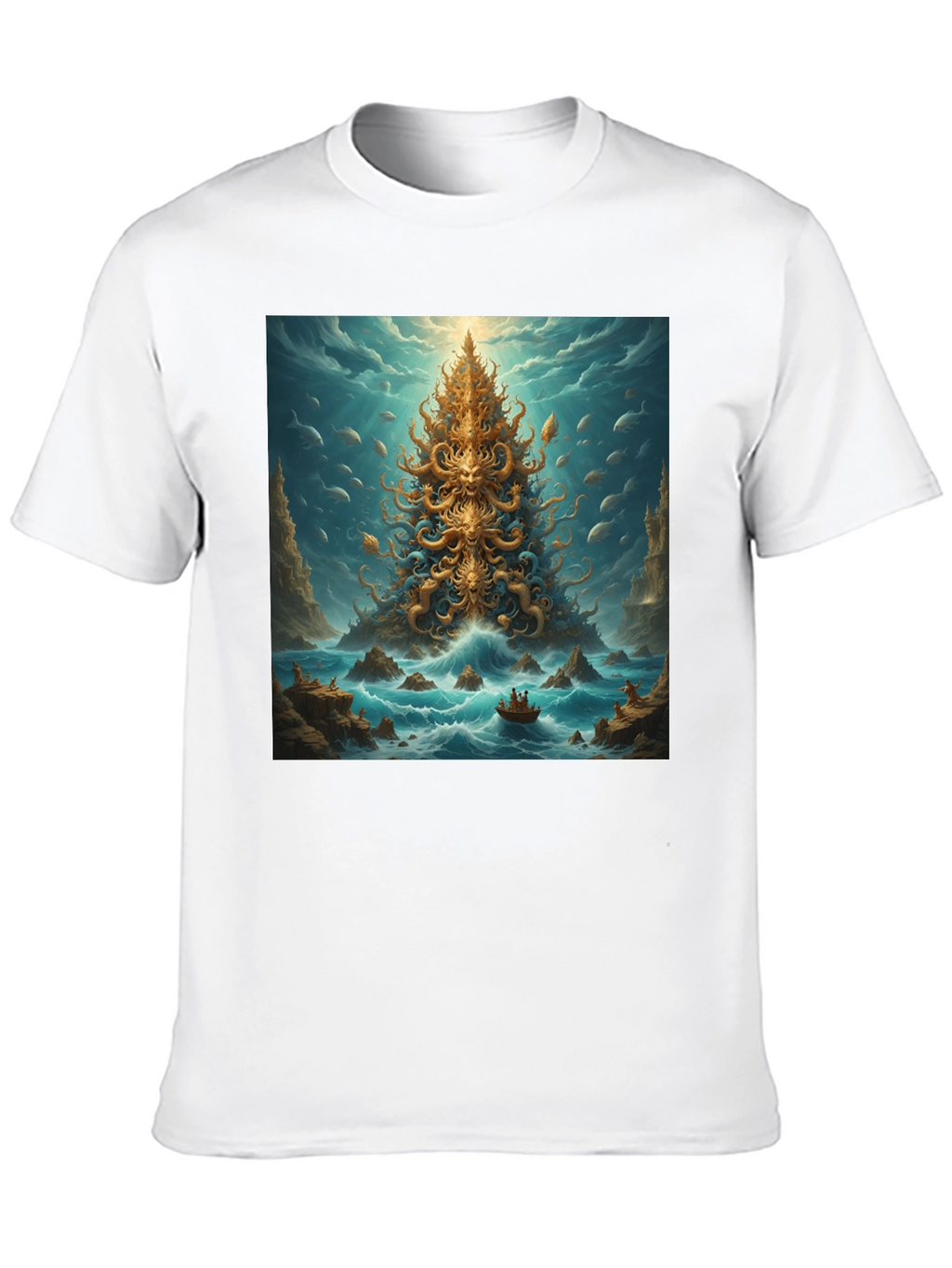 Tentacle Tree Island Graphic Tee - Unique Art Shirt