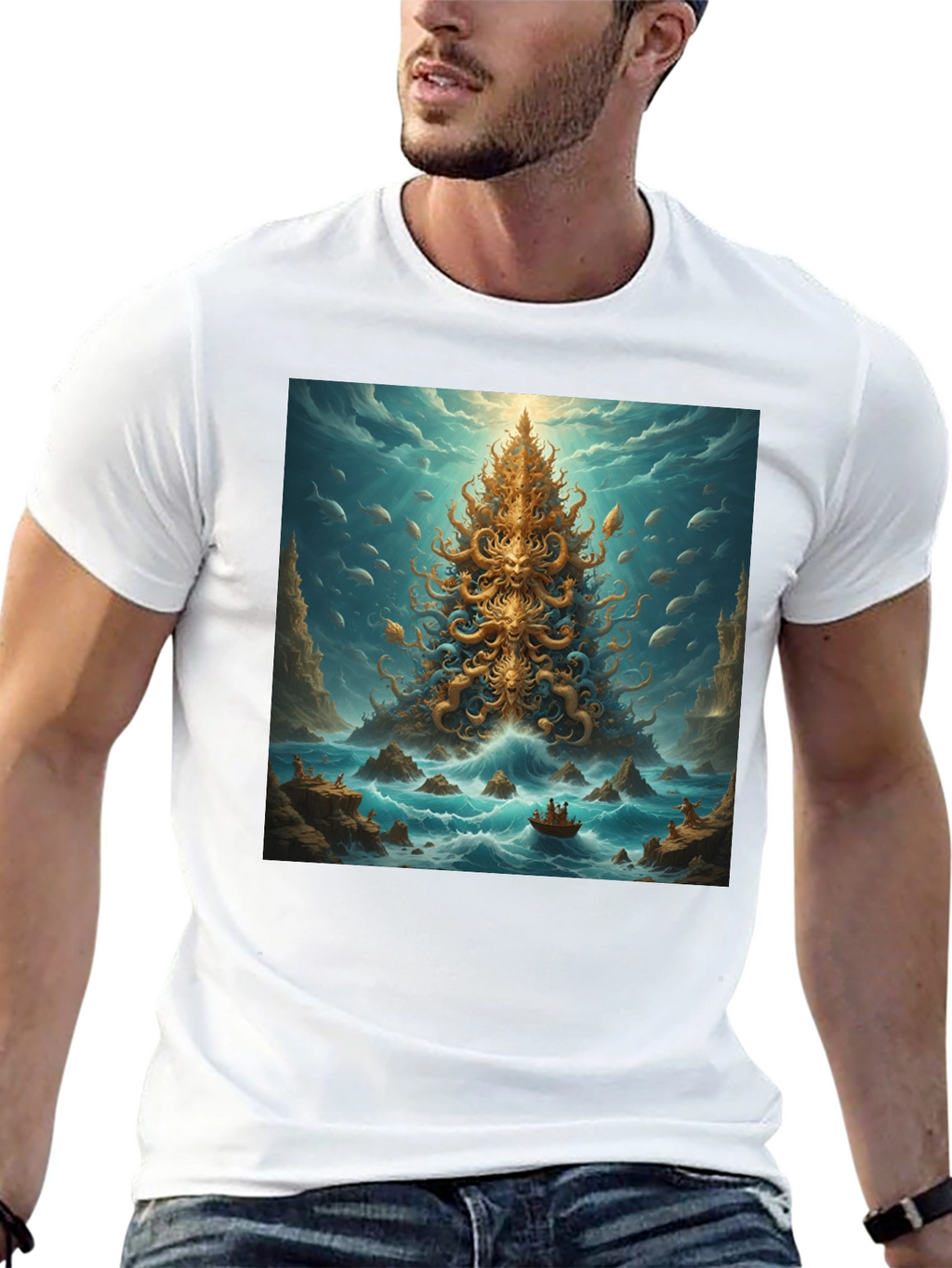 Tentacle Tree Island Graphic Tee - Unique Art Shirt
