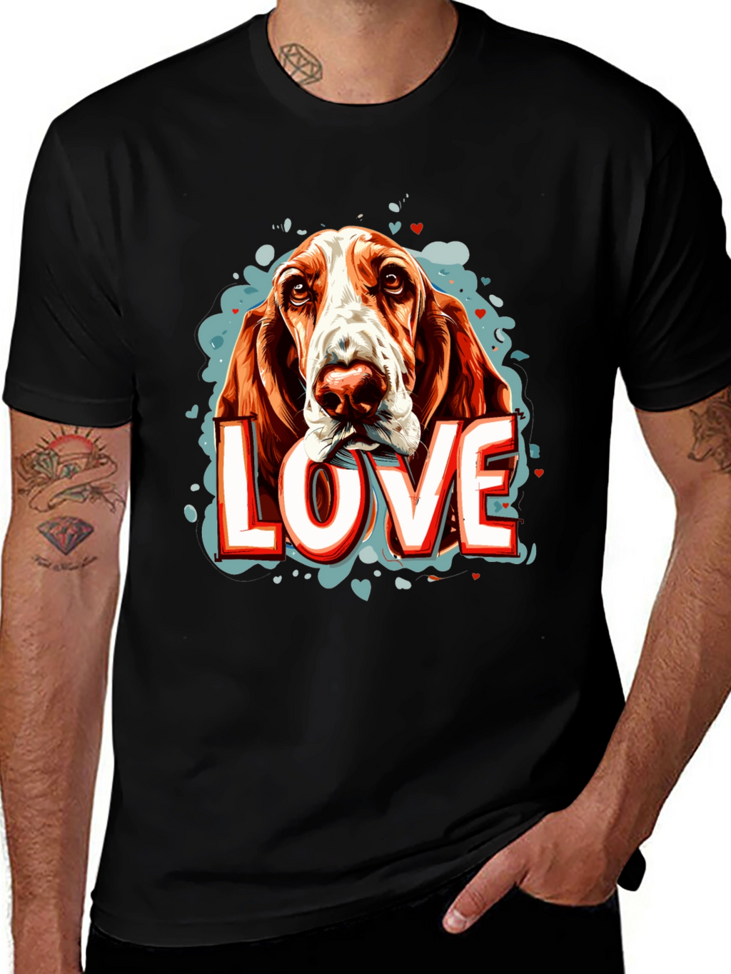 Dog Love Graphic Tee - Black Unisex Shirt